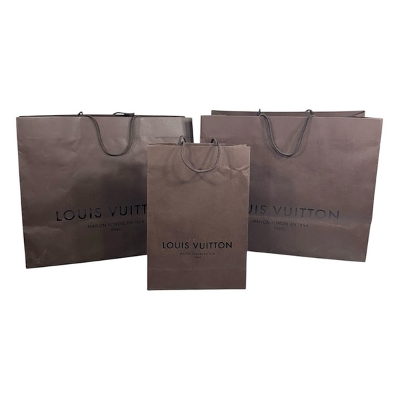 Louis Vuitton Authentic Brown Gift Shopping Bag Lot (2 Large & 1 Medium) - Picture 10 of 10